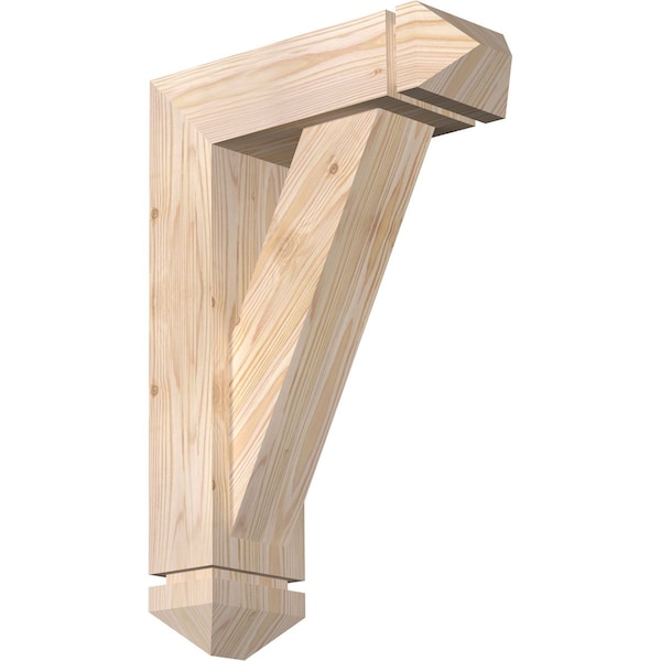Ekena Millwork Traditional Arts and Crafts Smooth Bracket w/ Offset Brace, Douglas Fir, 5 1/2"W x 16"D x 24"H BKT0604X16X24TRA03SDF - main